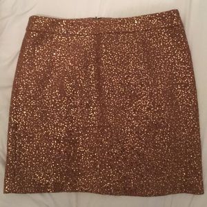 Gold sequins wool skirt